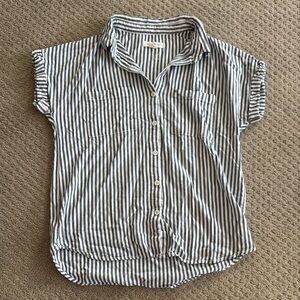 Beach Lunch Lounge Striped Shirt - Blue and White Size S